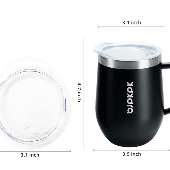 Black Insulated Mugs with Lids. 2 brand new cups in box - Picture 3 of 4